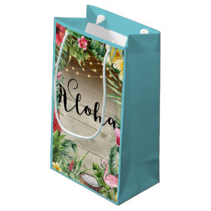 Aloha Tropiskt Trä Blommig Löv & Ljus Luau