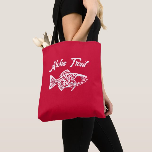 Aloha Trout-Fisherman Stil Cherry Red Tygkasse (Närbild)