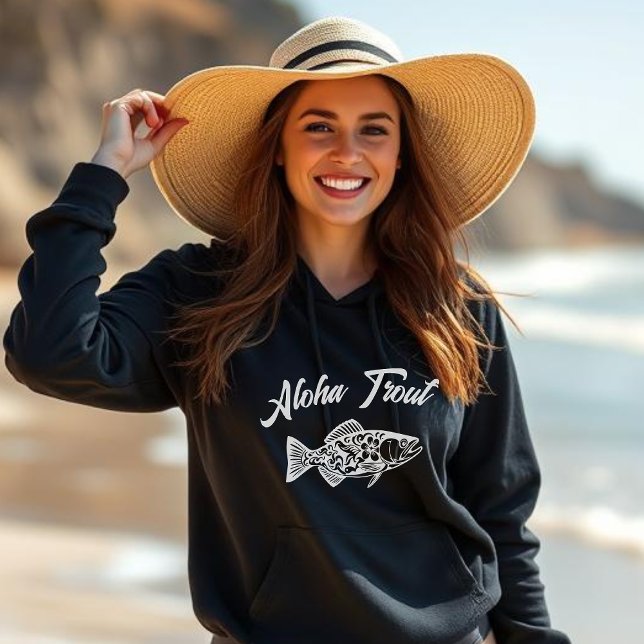 Aloha Trout-Hawaiian T Shirt (Aloha Trout-Hawaiian Hoodie-Summer Hoodie- Beach Hoodie-Fisherman Core-Tropical fish)
