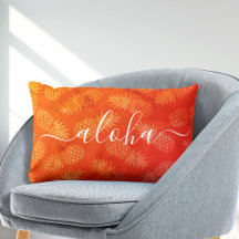 Aloha typografi gult orange ananas mönster