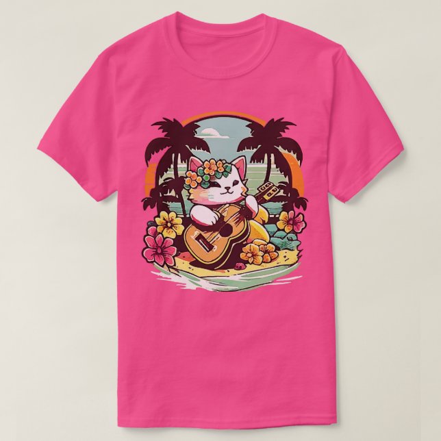 Aloha Ukulele Kattunge T Shirt (Design framsida)