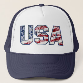Aloha USA Independence day American Truckerkeps