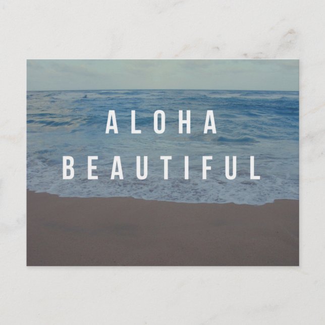 Aloha Vacker Strand Dag Postkort Vykort (Framsida)