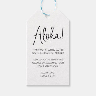 Aloha Välkommen till Hawaii Gift Bag Basket Bröllo Presentetikett