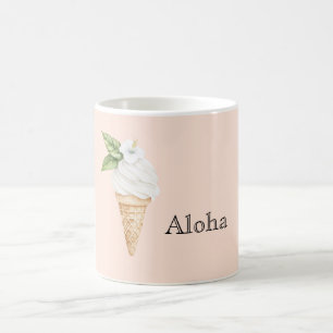 Aloha Vanilj Glasskon Hibiskusblomma Kaffemugg
