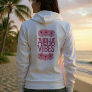 Aloha Vibes Rosa Hibiskus Tröja