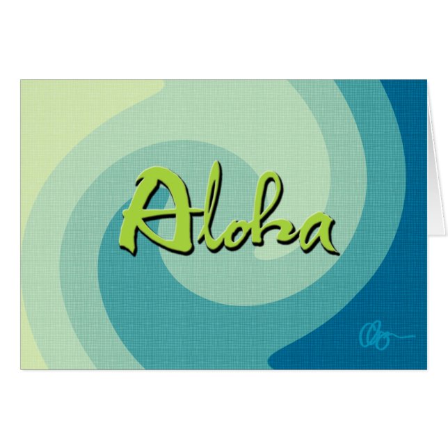 Aloha vinkar hälsningskort (Framsidan Horizontal)