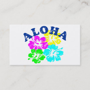 Aloha Vintage Affärskort   Blommor från Hawaii Visitkort