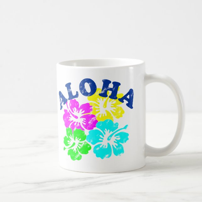 Aloha Vintage Coffee Mugg Summer Hawaiian Flowers (Höger)