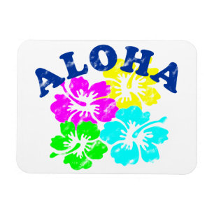 Aloha Vintage Magnet Färgstarka hawaiiska blomm