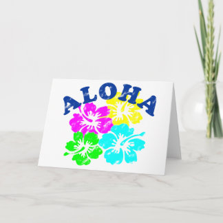 Aloha Vintage Post Card Colorful Hawaiian Flowers Kort
