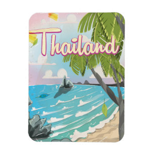Aloha! Vintage resor poster tecknad Magnet