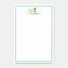 Aloha Watercolor Pineapple Island Post-it Block