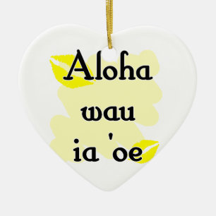 Aloha wauia'oe - hawaiibo älskar jag dig julgransprydnad keramik