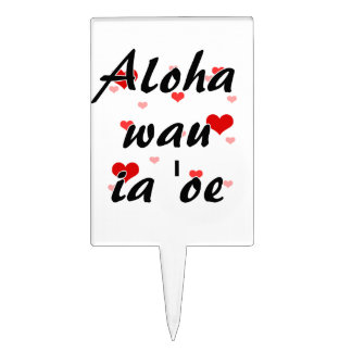 Aloha wauia'oe - hawaiibo älskar jag dig röda tårtdekoration