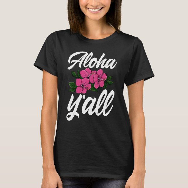 Aloha You All Hawaii   Men Flower Aloha Party Love T Shirt (Framsida)
