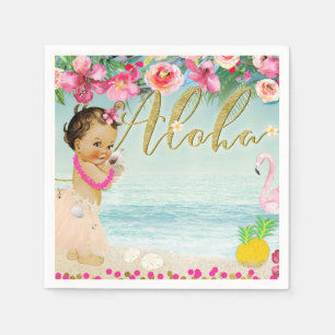 Alohababyshower Hawaiianskt strand Retro-fest Pappersservett