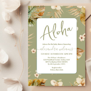 Alohas tropiska blommigt babydusch inbjudningar