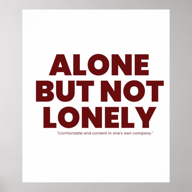 Alone But Not Lonely Poster (Framsidan)