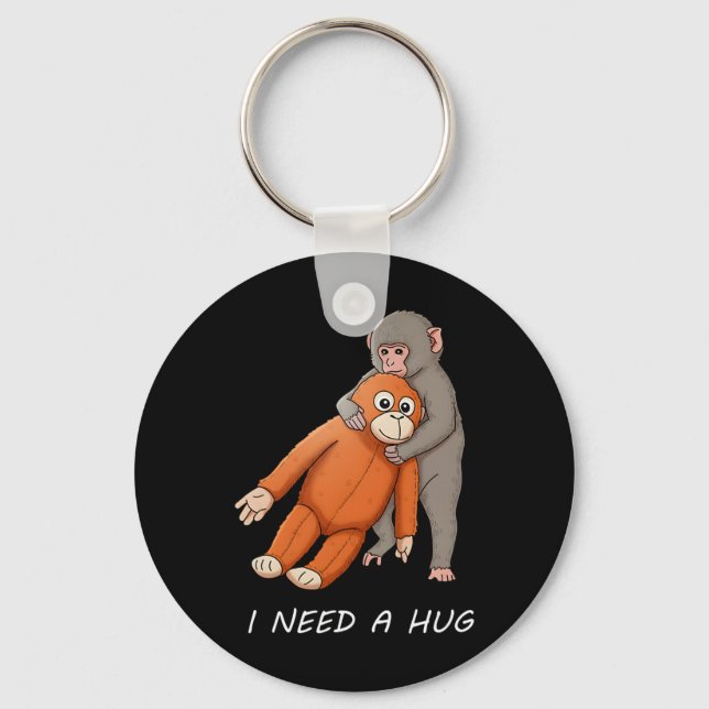 Alone Byby Monkey Punch I Need A Hug Cute Design  Nyckelring (Framsida)