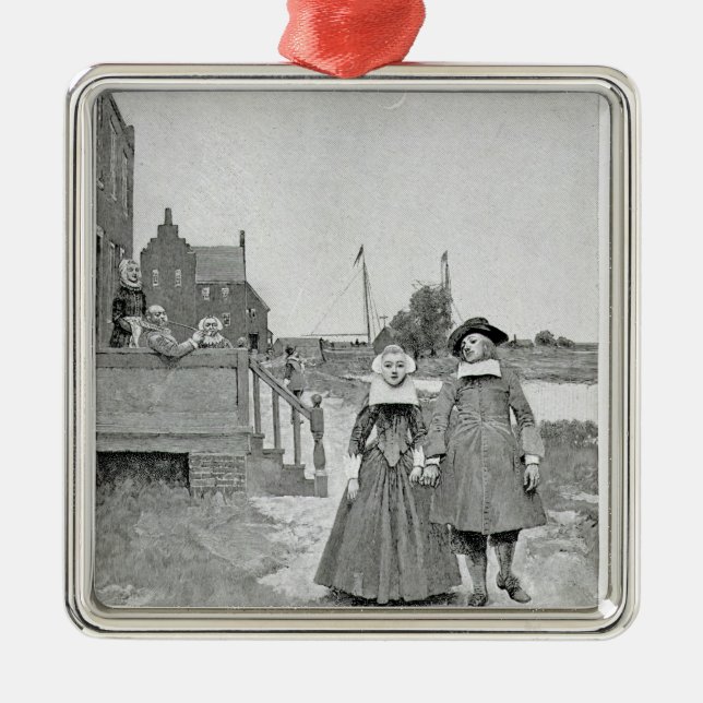 Along kanalen i gammala Manhattan Julgransprydnad Metall (Framsidan)