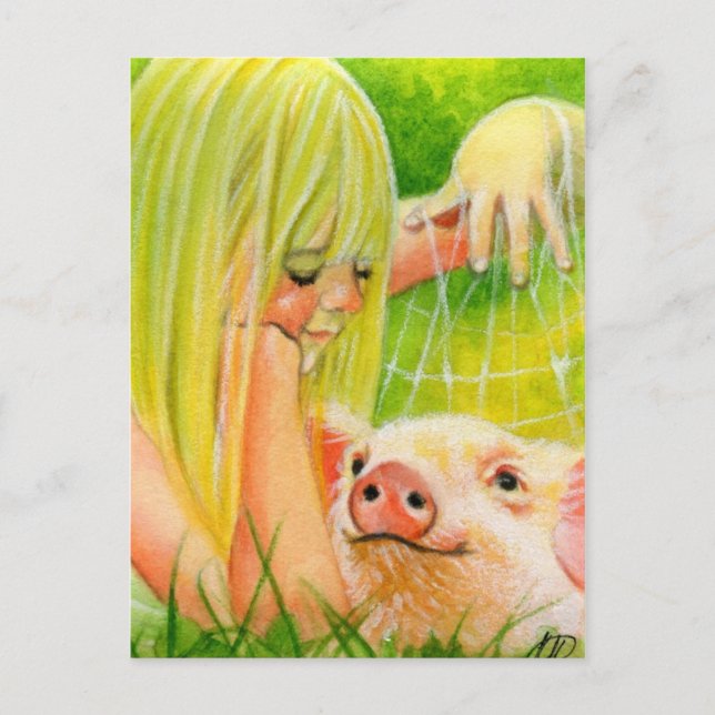 Along kom en spindelvykort vykort (Framsida)