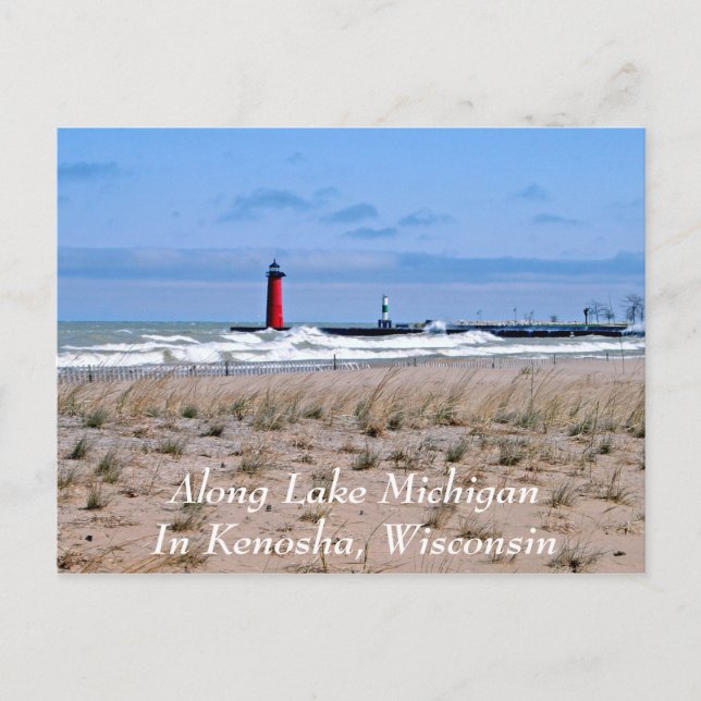 Along Sjö Michigan Vykort (Framsida)