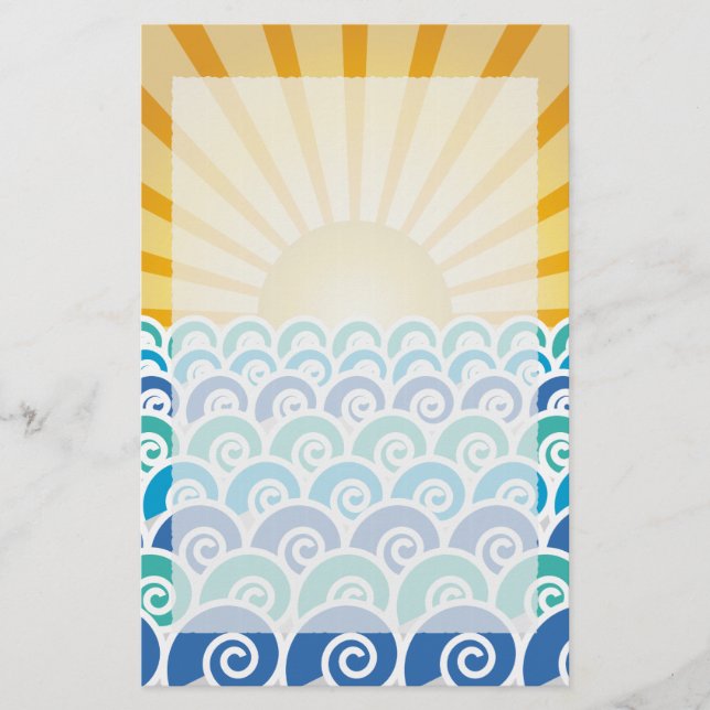 Along vågarblåttbrevpapperet brevpapper (Framsida)