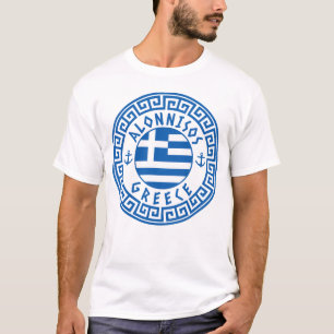 Alonnisos och Greklands Flagga Manar White T Shirt