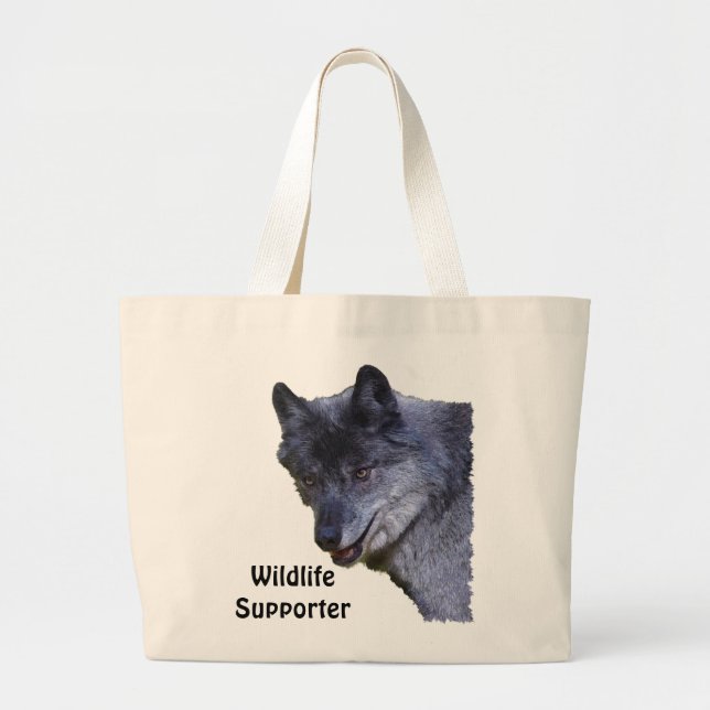 Aloof Grått Varg Wildlife Supporter Tote bags Jumbo Tygkasse (Framsidan)