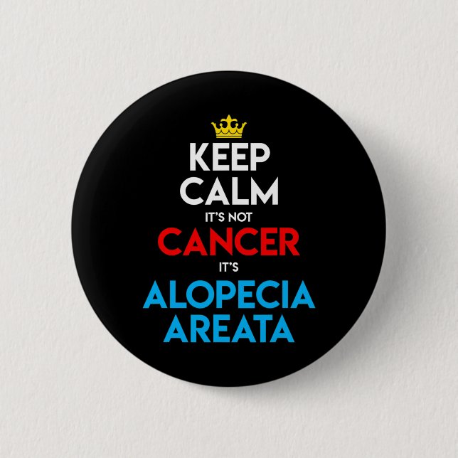 Alopeci Areata Awareness Hair Loss Bald Head Behål Knapp (Framsida)
