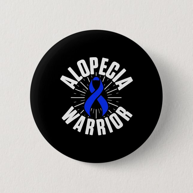 Alopeci Awareness Hair Långsförlust Warrior Therap Knapp (Framsida)