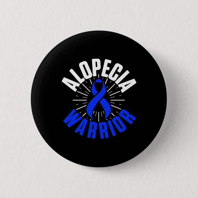 Alopeci Awareness Hair Långsförlust Warrior Therap Knapp (Framsida)