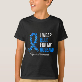 Alopeci Awareness I Bära Blue för Mitt Make Blue T Shirt