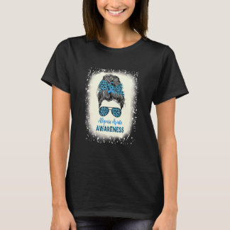 Alopecia Areata Awareness Messy bun Hair Loss Warr T Shirt