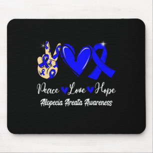 Alopecia Areata Awareness Peace Kärlek Hope Blue R Musmatta