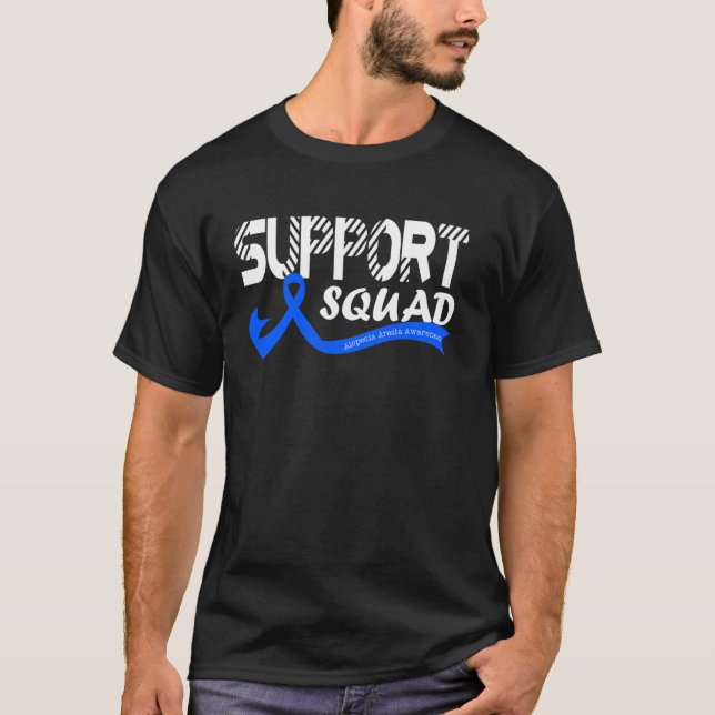 Alopecia Areata Awareness Support - Squad Ribbon B T Shirt (Framsida)