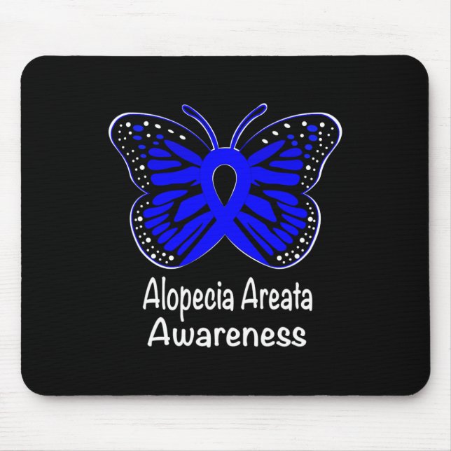 Alopecia Areata Awareness Warrior Support Blue Rib Musmatta (Framsidan)