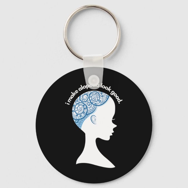Alopecia Areata Gift - Hair Loss Loss Awareness Nyckelring (Framsida)