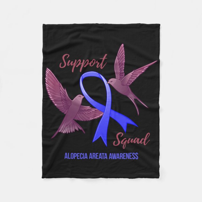 Alopecia Areata-medvetenhet Stöd Squad Warrior 1  Fleecefilt (Framsidan)