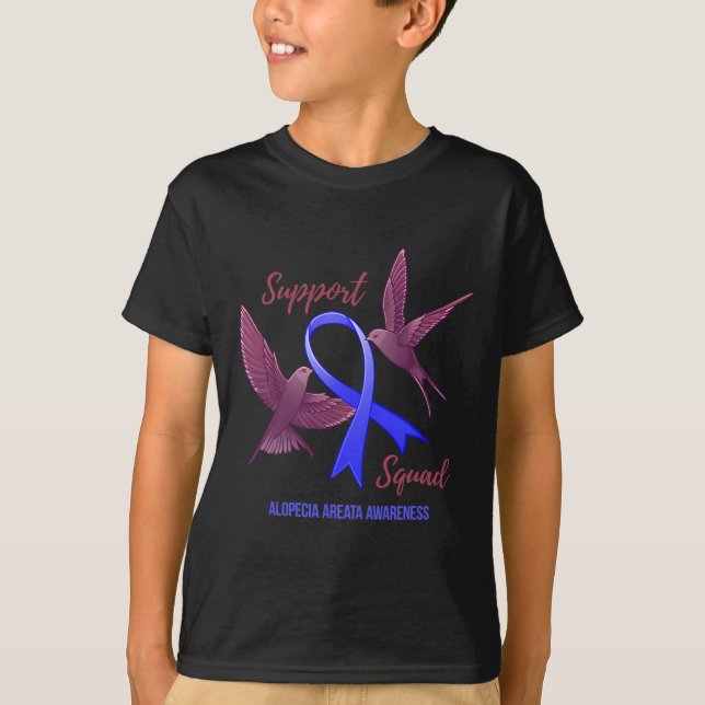 Alopecia Areata-medvetenhet Stöd Squad Warrior 1  T Shirt (Framsida)