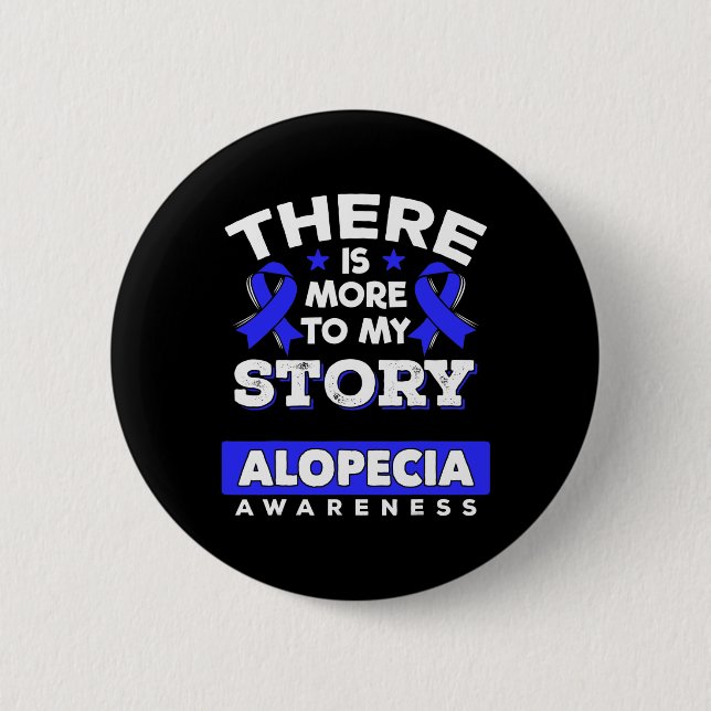 Alopecia Areata Survivor Blue Awareness Ribbon Knapp (Framsida)