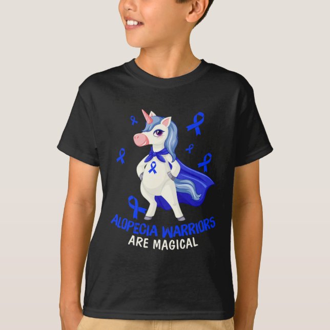 Alopecia Awareness Alopecia Warriares är Magic T Shirt (Framsida)