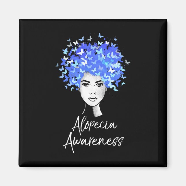 Alopecia Awareness Butterflies Gift Magnet (Framsidan)