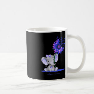 ALOPECIA AWARENESS Cute Elephant SunblommBlue Ri Kaffemugg