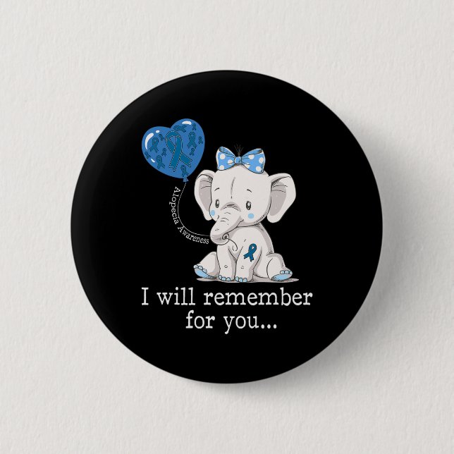 Alopecia Awareness Elephant 1 Knapp (Framsida)