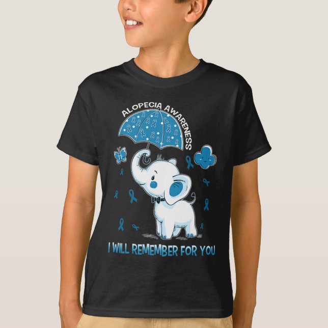 Alopecia Awareness Elephant T Shirt (Framsida)