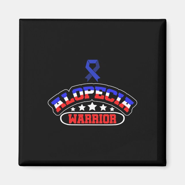 Alopecia Awareness Hair Lioss Warrior Support Surv Magnet (Framsidan)