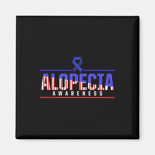 Alopecia Awareness Hair Loss Warrior Defeat Surviv Magnet (Framsidan)