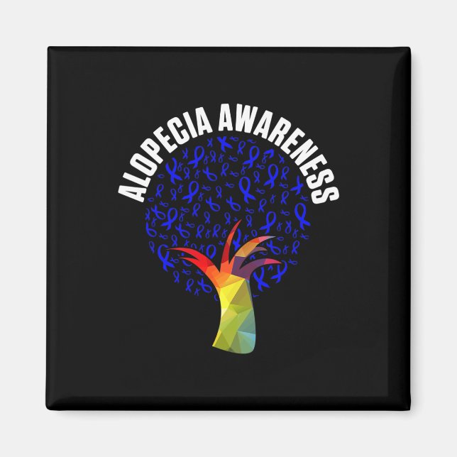 Alopecia Awareness Hair Loss Warrior Fighting Surv Magnet (Framsidan)